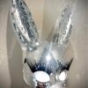 SMDBN2 Silver Mirror Disco Bunny Mask